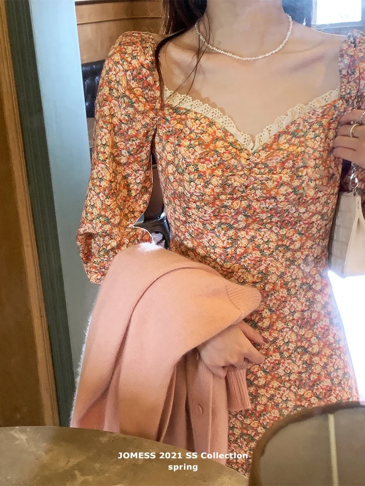 Shredded flower dress women's 2021 new spring dress early spring French bubble sleeve square collar long plus size dress
Shredded flower dress women's 2021 new spring dress early spring French bubble sleeve square collar long plus size dress
