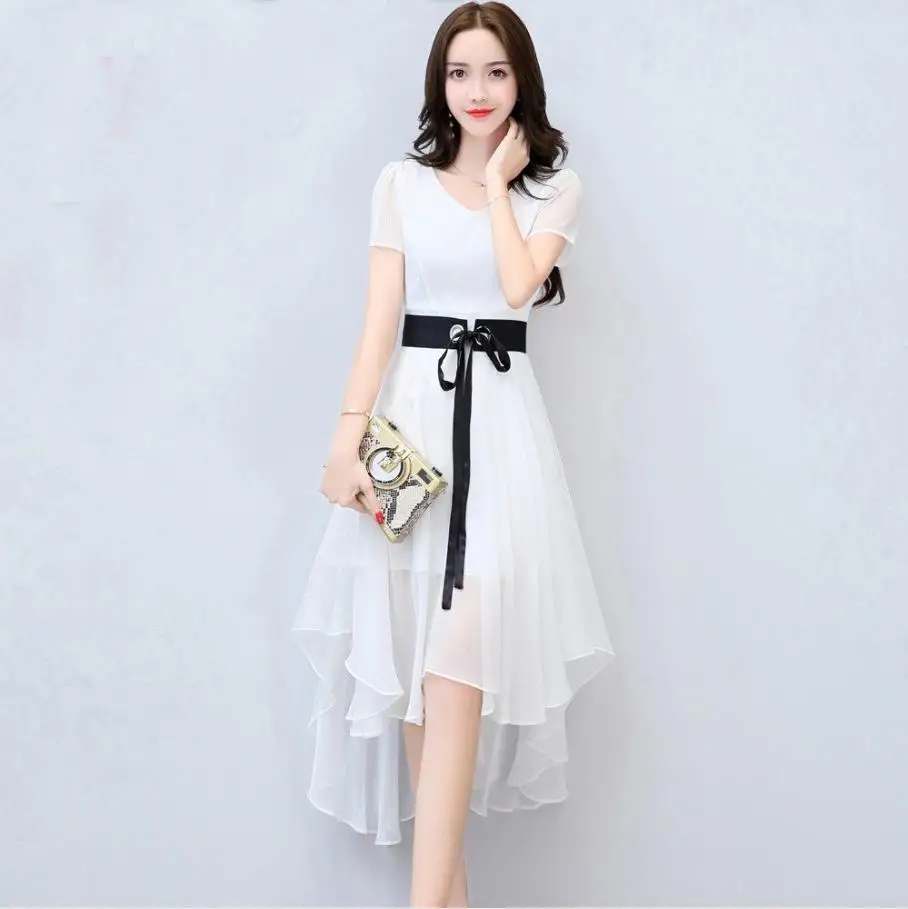 Elegant Women's Dress Spring Summer V-Neck Short Sleeve A-Line Women Dress Chiffon Thin Section Fashion Female Clothes SS3458
Elegant Women's Dress Spring Summer V-Neck Short Sleeve A-Line Women Dress Chiffon Thin Section Fashion Female Clothes SS3458