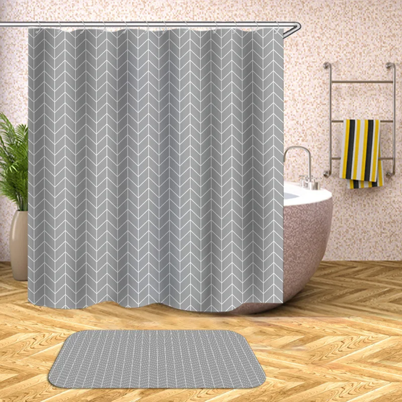 Simple Graphic Printing Shower Curtain Bath Screen Waterproof Products Bathroom Decorative Hook
Simple Graphic Printing Shower Curtain Bath Screen Waterproof Products Bathroom Decorative Hook