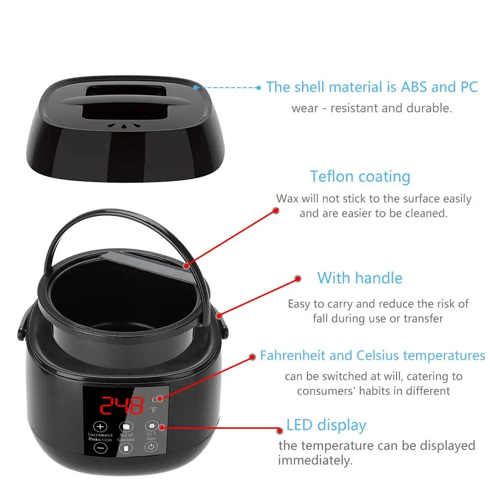 Wax Heater Warmer Wax-melt Machine Set Paraffin Hair Removal Wax Beans Depilation No Strip Hand Depilatory Hard Waxing Pellet
Wax Heater Warmer Wax-melt Machine Set Paraffin Hair Removal Wax Beans Depilation No Strip Hand Depilatory Hard Waxing Pellet