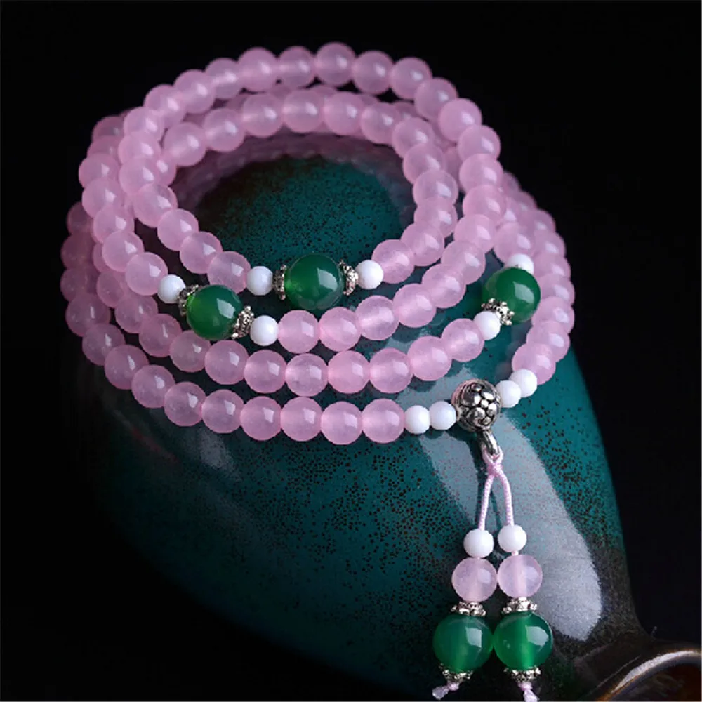 6mm Natural Pink Chalcedony 108 Beads Bracelet Female Pink Crystal Buddhist Prayer Mala Beaded Bracelets Yoga Meditation Jewelry
6mm Natural Pink Chalcedony 108 Beads Bracelet Female Pink Crystal Buddhist Prayer Mala Beaded Bracelets Yoga Meditation Jewelry