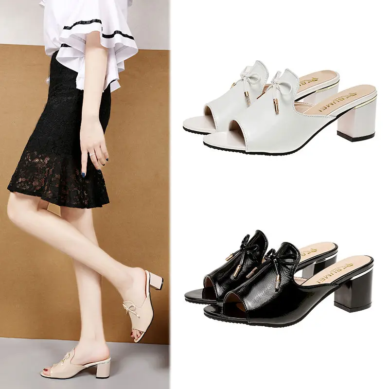 Thick-heeled Slippers Women Wear Korean Version Joker Fish Mouth Slippers Lazy Shoes New High-heeled Sandals Women In Summer.
Thick-heeled Slippers Women Wear Korean Version Joker Fish Mouth Slippers Lazy Shoes New High-heeled Sandals Women In Summer.