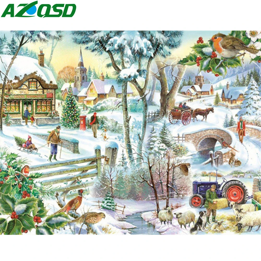 AZQSD Алмазная мозаика, Рождественская елка, наборы крестиков, полный квадрат, алмазная живопись, зимний пейзаж, домашний декор
AZQSD Алмазная мозаика, Рождественская елка, наборы крестиков, полный квадрат, алмазная живопись, зимний пейзаж, домашний декор