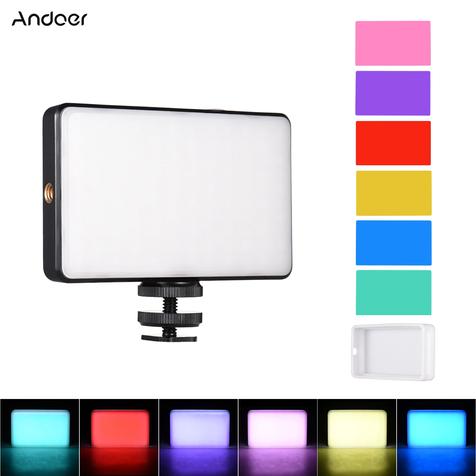 Andoer ST120 Pocket LED Video Light Rechargeable Fill Light 2500K-9000K Bi-color Temperature with Silicon Diffuser Color Filters
Andoer ST120 Pocket LED Video Light Rechargeable Fill Light 2500K-9000K Bi-color Temperature with Silicon Diffuser Color Filters