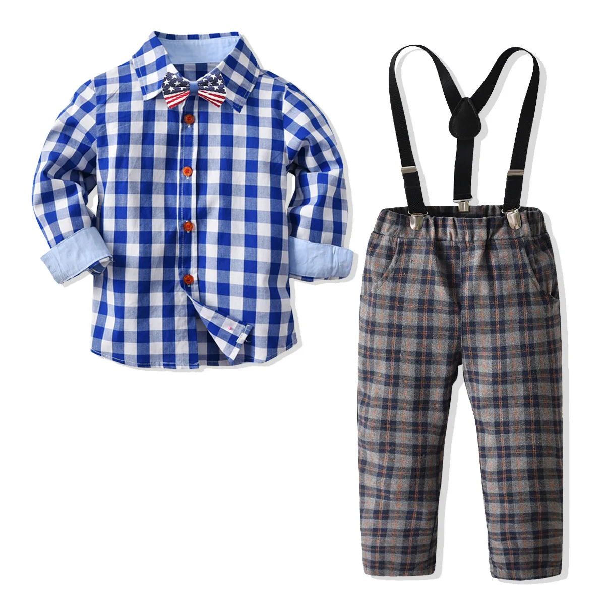 Infant Boys Clothing Sets Wedding Party Toddler Kids Bowtie Plaid Shirt Tops + Suspender Pants Suit Baby Gentleman Clothes Set
Infant Boys Clothing Sets Wedding Party Toddler Kids Bowtie Plaid Shirt Tops + Suspender Pants Suit Baby Gentleman Clothes Set