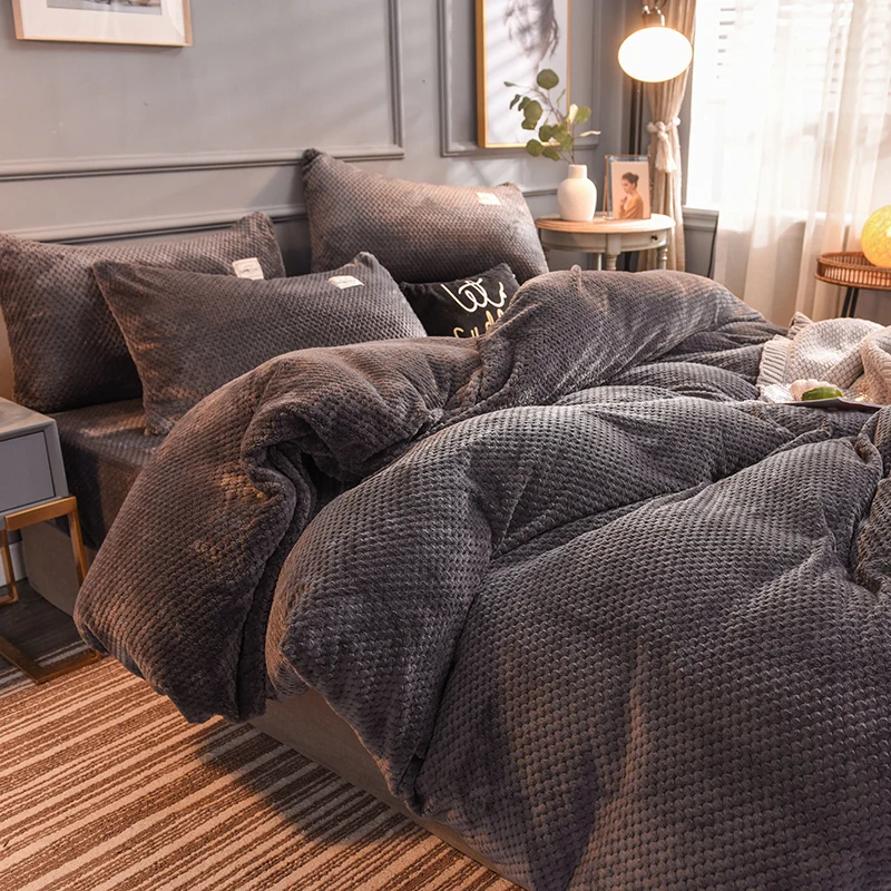 Winter Pineapple Fleece Bedding Set 3or 4pcs Grid Duvet Cover Flat Sheet Pillowcase AB Side Warm Bed Linens Pastoral Solid Home
Winter Pineapple Fleece Bedding Set 3or 4pcs Grid Duvet Cover Flat Sheet Pillowcase AB Side Warm Bed Linens Pastoral Solid Home