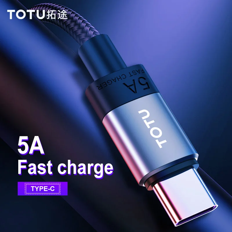 TOTU 5A Type c USB Cable For Huawei P30 xiaomi mi 8 9 10 Pro A3 Samsung A51 S9 QC4.0 Fast Charging Phone Charger C Data Cord | Мобильные
