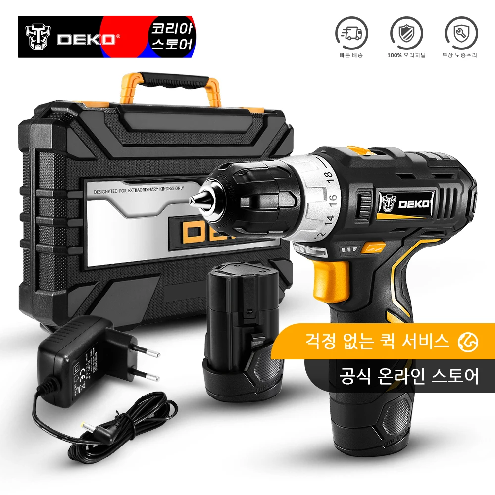 DEKO GCD12DU3 12V 충선 선 동동동동동동릴 릴 걸 크크크크크크걸 18 단 + 1|Электрические дрели| |