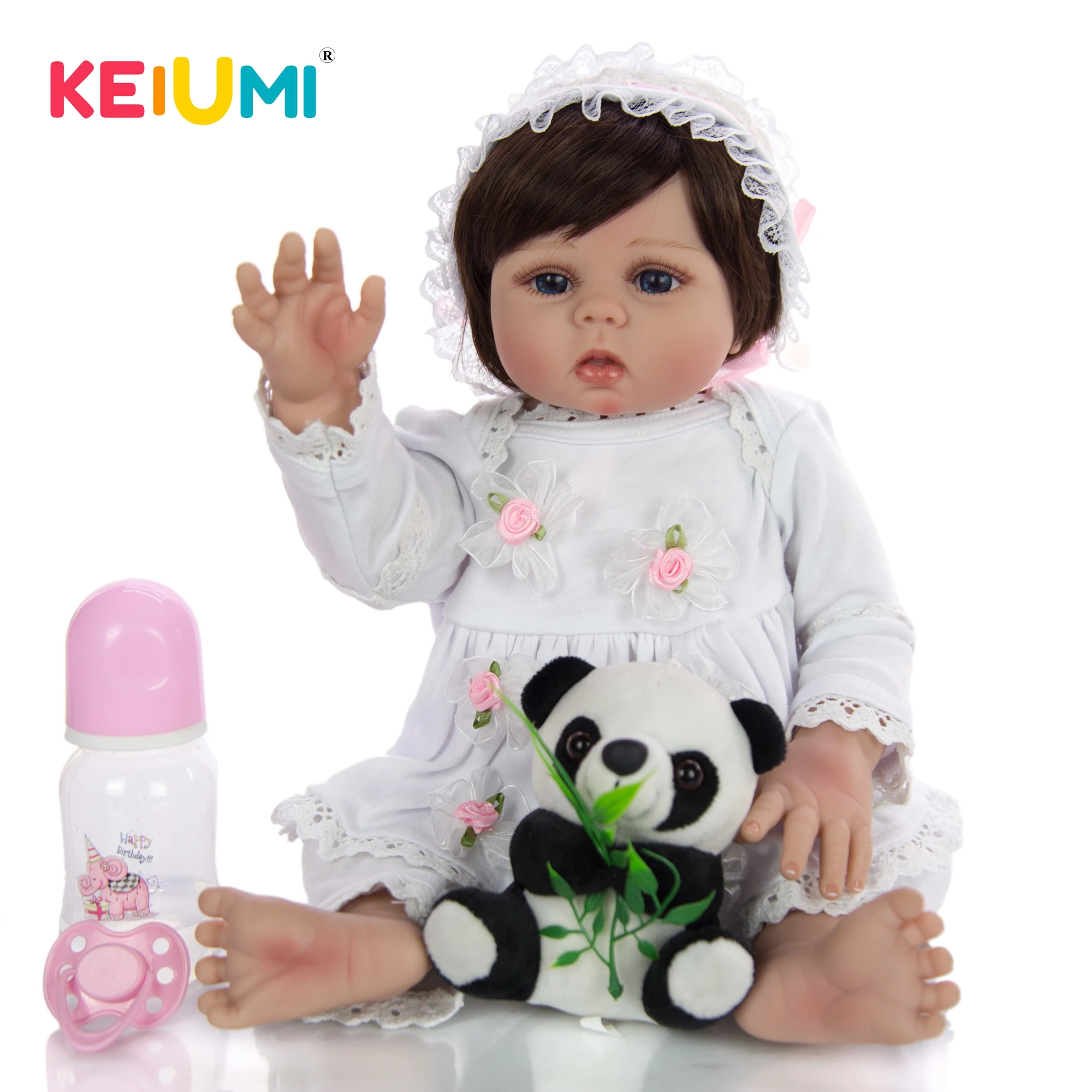KEIUMI новые сшитые 19-дюймовые куклы Новорожденные силиконовые Милые реальные