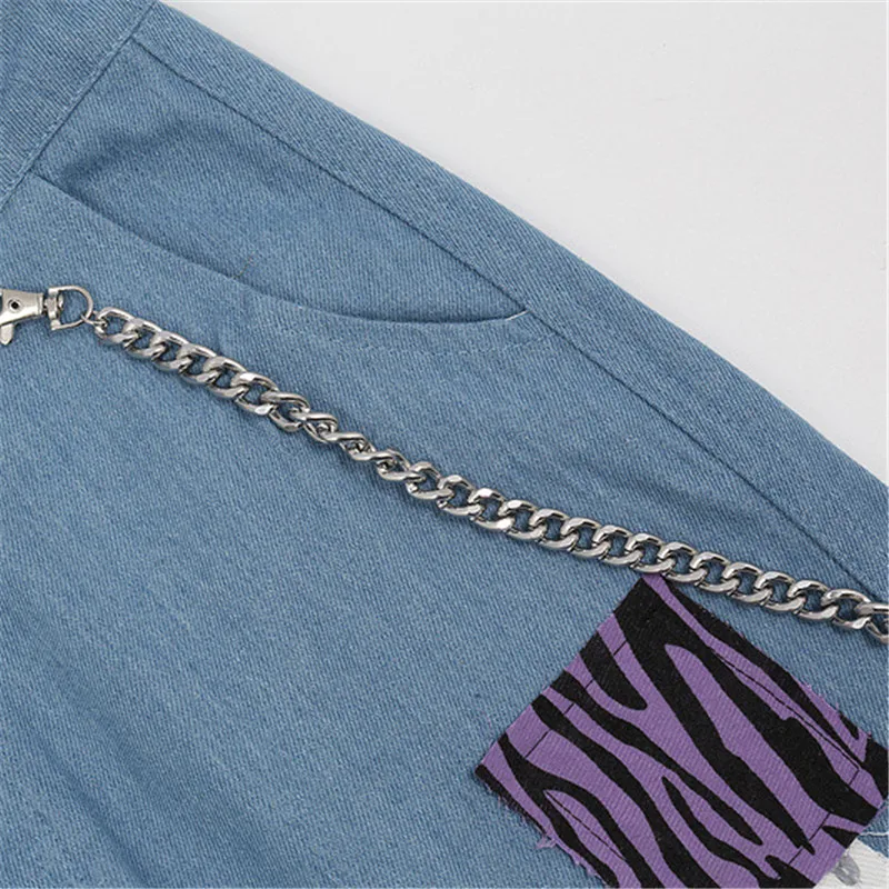 Rainbowtouches Men's Pants Harajuku High Street Punk Patch Chain Style Jeans Couple Hip Hop Trend Loose Straight Baggy Jeans
Rainbowtouches Men's Pants Harajuku High Street Punk Patch Chain Style Jeans Couple Hip Hop Trend Loose Straight Baggy Jeans