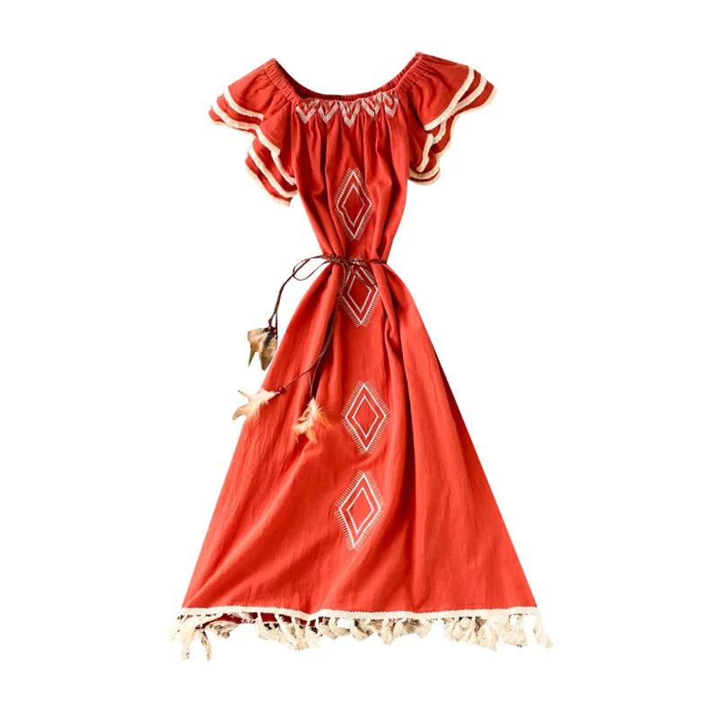 STARK Orange blue national wind a word shoulder strapless dress geometric embroidery tassel loose cotton and linen holiday beach
STARK Orange blue national wind a word shoulder strapless dress geometric embroidery tassel loose cotton and linen holiday beach