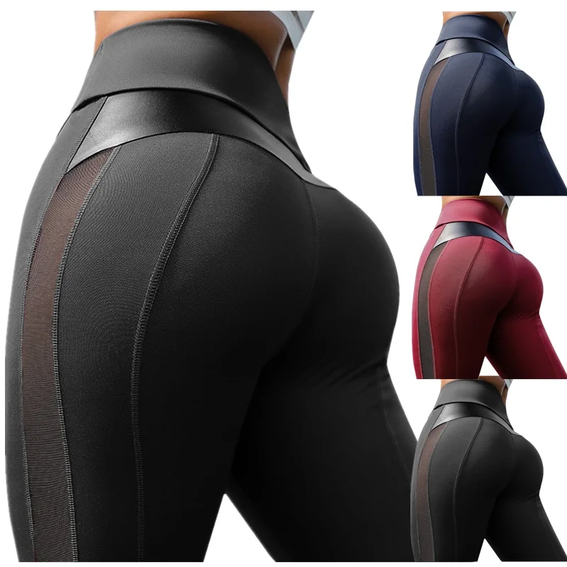 High Waist Tummy Control Sport Yoga Running Pants Fashion Women's Stretchy Mesh Leather Patchwork Gym Fitness Leggings
High Waist Tummy Control Sport Yoga Running Pants Fashion Women's Stretchy Mesh Leather Patchwork Gym Fitness Leggings