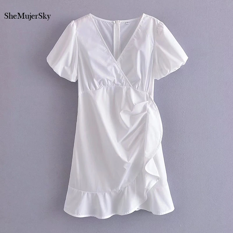 SheMujerSky Summer Ruffles White Dress Women Short Sleeve V-neck Mini Dresses 2021 Casual Party Dress
SheMujerSky Summer Ruffles White Dress Women Short Sleeve V-neck Mini Dresses 2021 Casual Party Dress