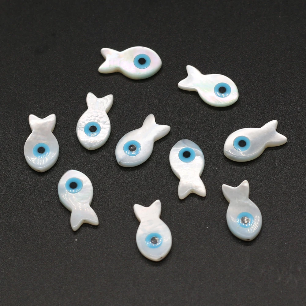 5Pcs Fine Natural Shell Evil eye Beads Fish Shape Spacer Beads for Jewelry Making DIY Necklace Earrings Accessories
5Pcs Fine Natural Shell Evil eye Beads Fish Shape Spacer Beads for Jewelry Making DIY Necklace Earrings Accessories
