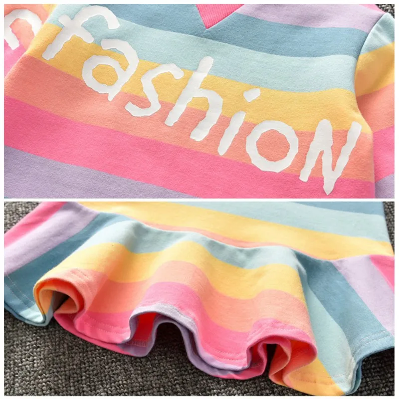 Girls Dress Long Sleeve Kids Print Fashion Rainbow Stripe Children Girls Dresses Autumn Kids Dress For Girl
Girls Dress Long Sleeve Kids Print Fashion Rainbow Stripe Children Girls Dresses Autumn Kids Dress For Girl