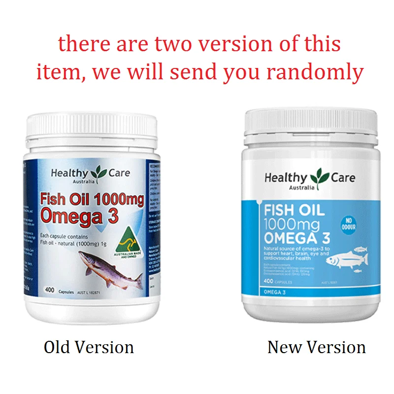Healthy Care Deep Sea Omega 3 Fish Oil 1000mg 400 Capsules Fatty Acid EPA DHA Brain Eye Joint Nervous Development |