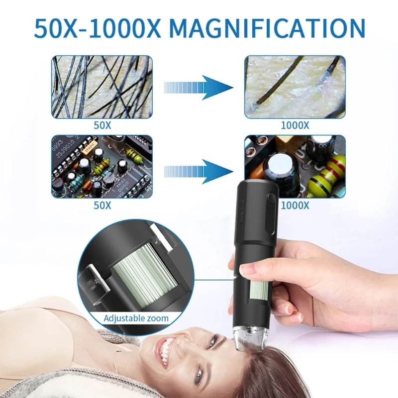 WIFI Electronic Microscope 50-1000X Magnifier 8LED Digital Camera USB PC OSX Windows Vista Phone APP for -iOS -Android
WIFI Electronic Microscope 50-1000X Magnifier 8LED Digital Camera USB PC OSX Windows Vista Phone APP for -iOS -Android