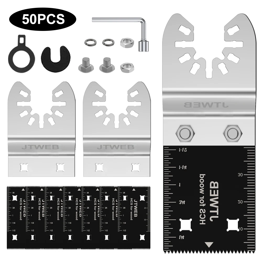 50pcs Multi-Function Bi-metal Precision Saw Blades Oscillating Blade Multi Wood Cut Kit Chipboard Tool Circular Saw Blade
50pcs Multi-Function Bi-metal Precision Saw Blades Oscillating Blade Multi Wood Cut Kit Chipboard Tool Circular Saw Blade