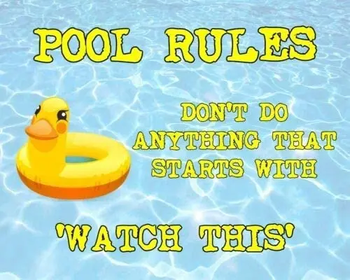 Swimming Pool Rules Hot Tub Garden Party Metal Aluminum Sign for Home Coffee Wall Decor 8x12 Inch
Swimming Pool Rules Hot Tub Garden Party Metal Aluminum Sign for Home Coffee Wall Decor 8x12 Inch
