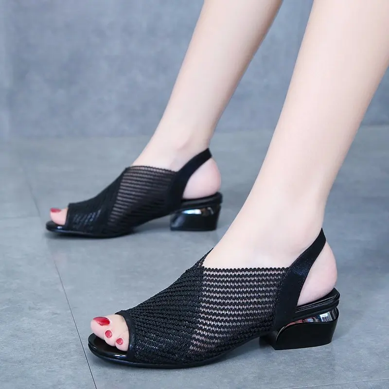 2021 Women Sandals Fashion Thick Heel Peep Toe Women's Shoes Mesh Breathable Sandals Ladies Plus Size Girls Summer Sandal
2021 Women Sandals Fashion Thick Heel Peep Toe Women's Shoes Mesh Breathable Sandals Ladies Plus Size Girls Summer Sandal
