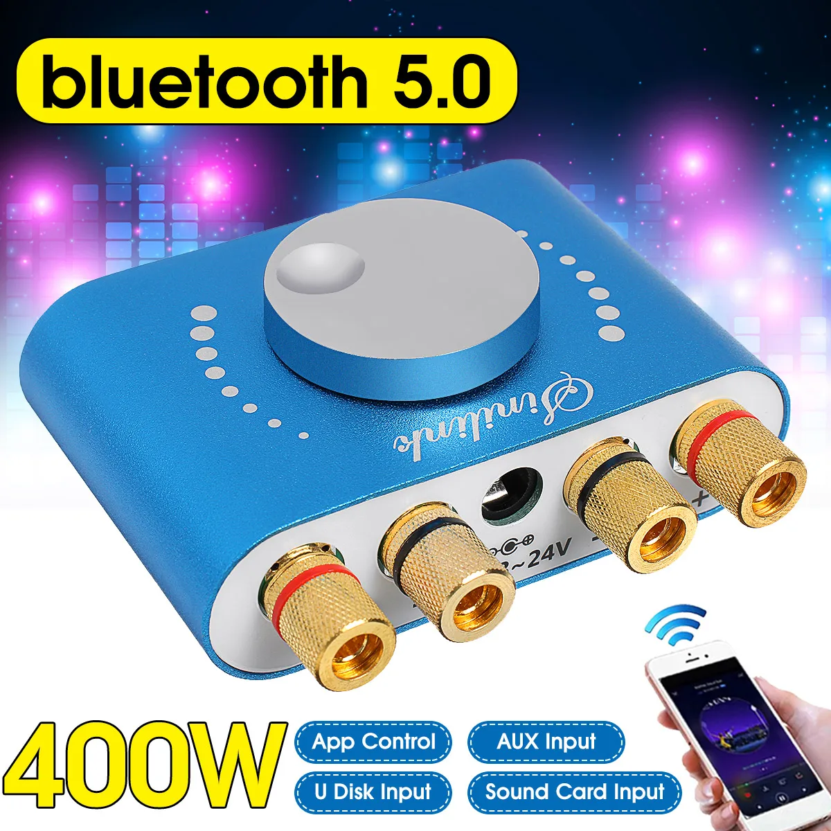 200W+200W 12V/24V Mini bluetooth 5.0 Digital Amplifier Speaker Audio Power Class D HiFi Stereo USB Music Sound Card AMP Home Car
200W+200W 12V/24V Mini bluetooth 5.0 Digital Amplifier Speaker Audio Power Class D HiFi Stereo USB Music Sound Card AMP Home Car