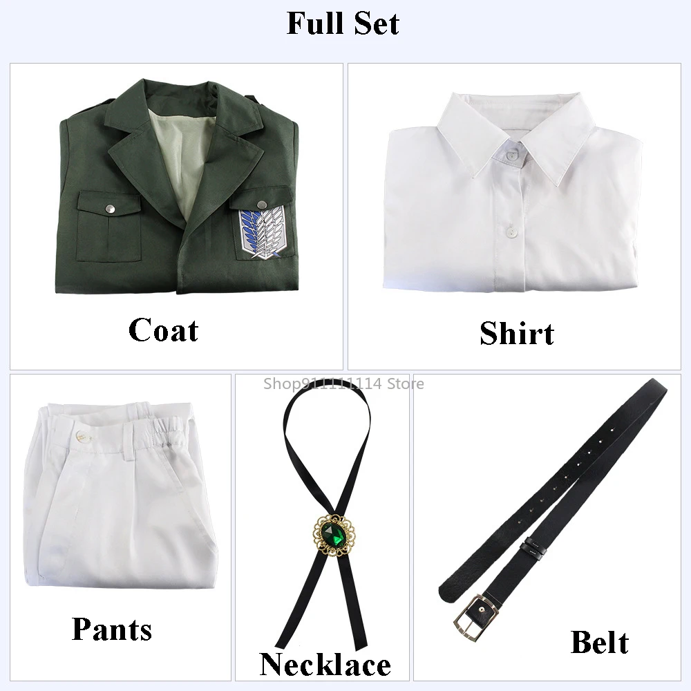 Attack on Titan Cosplay Eren Levi Costume Shingek No Kyojin Scouting Legion Soldier Coat Trench Jacket Uniform Halloween Outfit
Attack on Titan Cosplay Eren Levi Costume Shingek No Kyojin Scouting Legion Soldier Coat Trench Jacket Uniform Halloween Outfit
