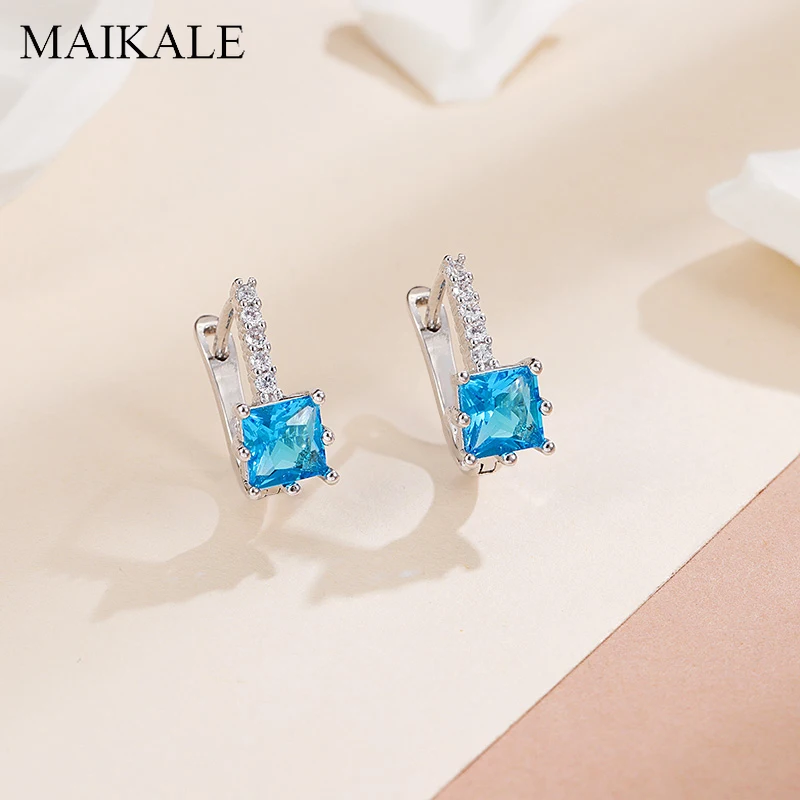 MAIKALE Classic Square Design MultiColor Zirconia Stud Earrings for Women Jewelry Korean Small Earrings Wedding Party Gifts
MAIKALE Classic Square Design MultiColor Zirconia Stud Earrings for Women Jewelry Korean Small Earrings Wedding Party Gifts