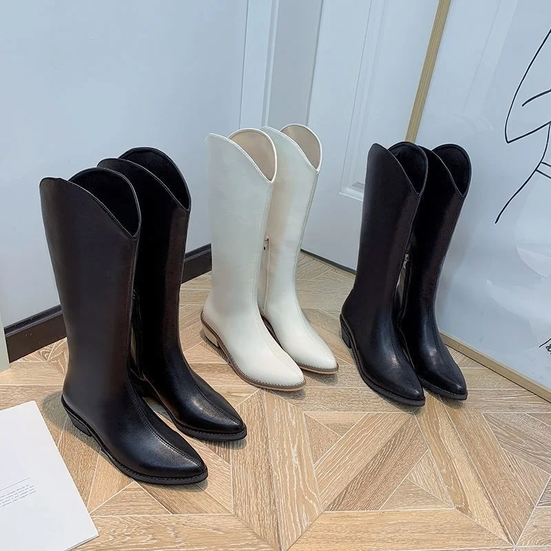 Long boots women's boots 2021 summer white high heeled shoes thick heel pointed boots high tube Western Cowboy Boots
Long boots women's boots 2021 summer white high heeled shoes thick heel pointed boots high tube Western Cowboy Boots