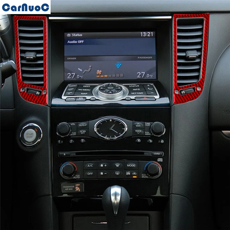 Для Infiniti FX 2009-2013 QX70 2014-2017 Автомобильная центральная консоль рамка для выхода воздуха отделка панели красные наклейки из углеродного волокна...
Для Infiniti FX 2009-2013 QX70 2014-2017 Автомобильная центральная консоль рамка для выхода воздуха отделка панели красные наклейки из углеродного волокна...