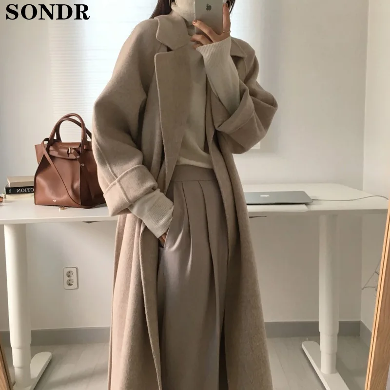 Женское длинное кашемировое пальто с длинным рукавом, с поясом
Женское длинное кашемировое пальто с длинным рукавом, с поясом