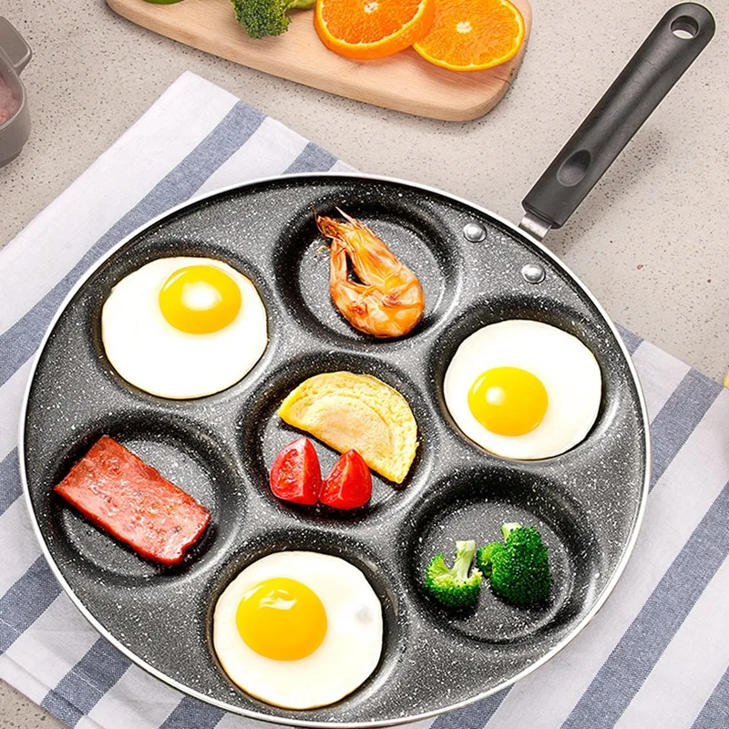 3-7 Hole Non-stick Frying Pans Pancakes Breakfast Egg Pan Durable Holes Cooking Ham Pancak Maker Cookware | Дом и сад