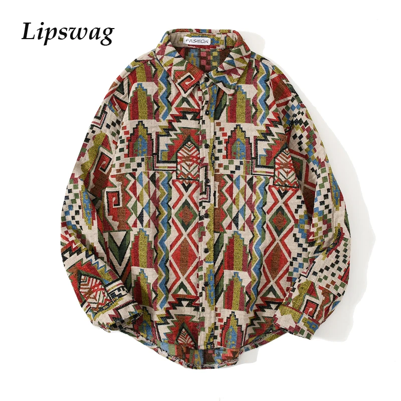 Autumn Winter Mens Woolen Shirts Vintage Printed Loose Turn-down Collar Buttoned Tops Fashion Men Long Sleeve Casual Shirts 2021
Autumn Winter Mens Woolen Shirts Vintage Printed Loose Turn-down Collar Buttoned Tops Fashion Men Long Sleeve Casual Shirts 2021