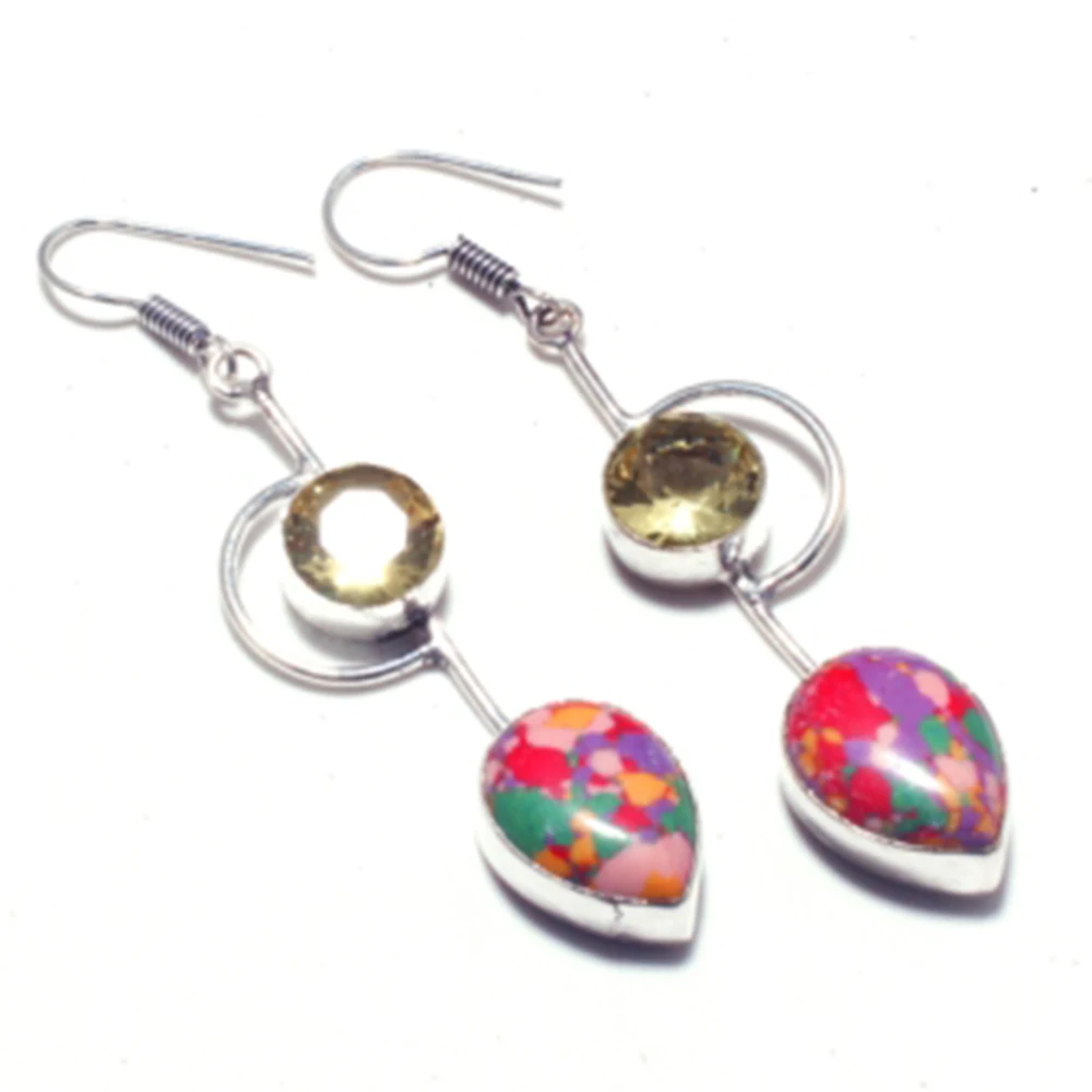 Rainbow Calsilica + Citrine , Silver Overlay on Copper Earrings , Hand made Jewelry Gift
Rainbow Calsilica + Citrine , Silver Overlay on Copper Earrings , Hand made Jewelry Gift