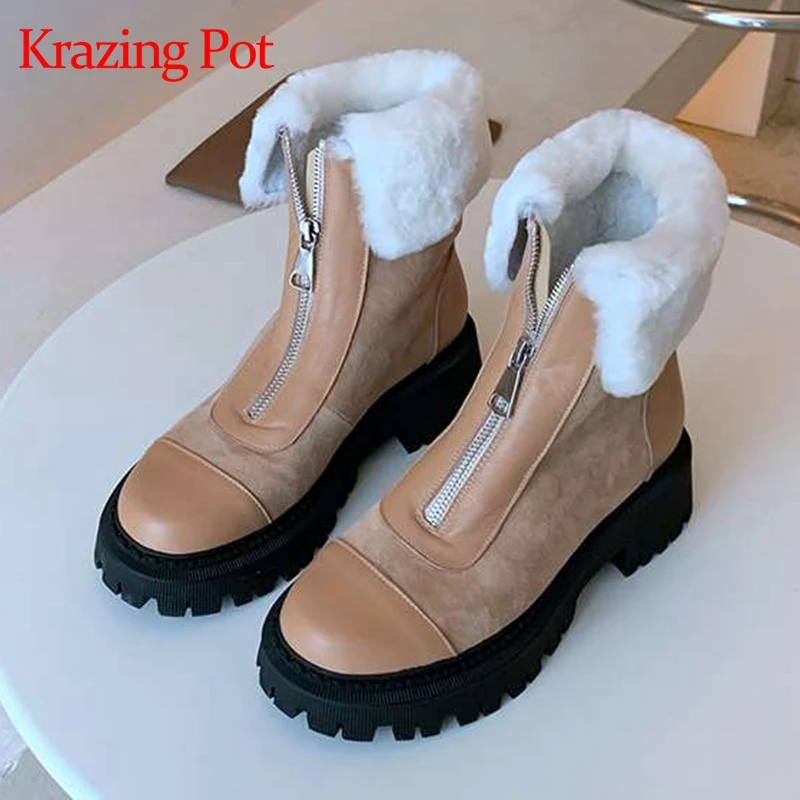 Krazing Pot/Новое поступление, зимние сапоги, теплые зимние сапоги из натуральной кожи, с круглым носком, на толстой подошве, на молнии, современн...
Krazing Pot/Новое поступление, зимние сапоги, теплые зимние сапоги из натуральной кожи, с круглым носком, на толстой подошве, на молнии, современн...