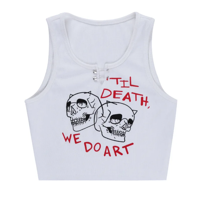 Harajuku Mall Goth Skull Print Vest Women Punk Sexy Streetwear Y2k E-girl Grunge Hollow Out Summer Basic Crop Tank Tops
Harajuku Mall Goth Skull Print Vest Women Punk Sexy Streetwear Y2k E-girl Grunge Hollow Out Summer Basic Crop Tank Tops
