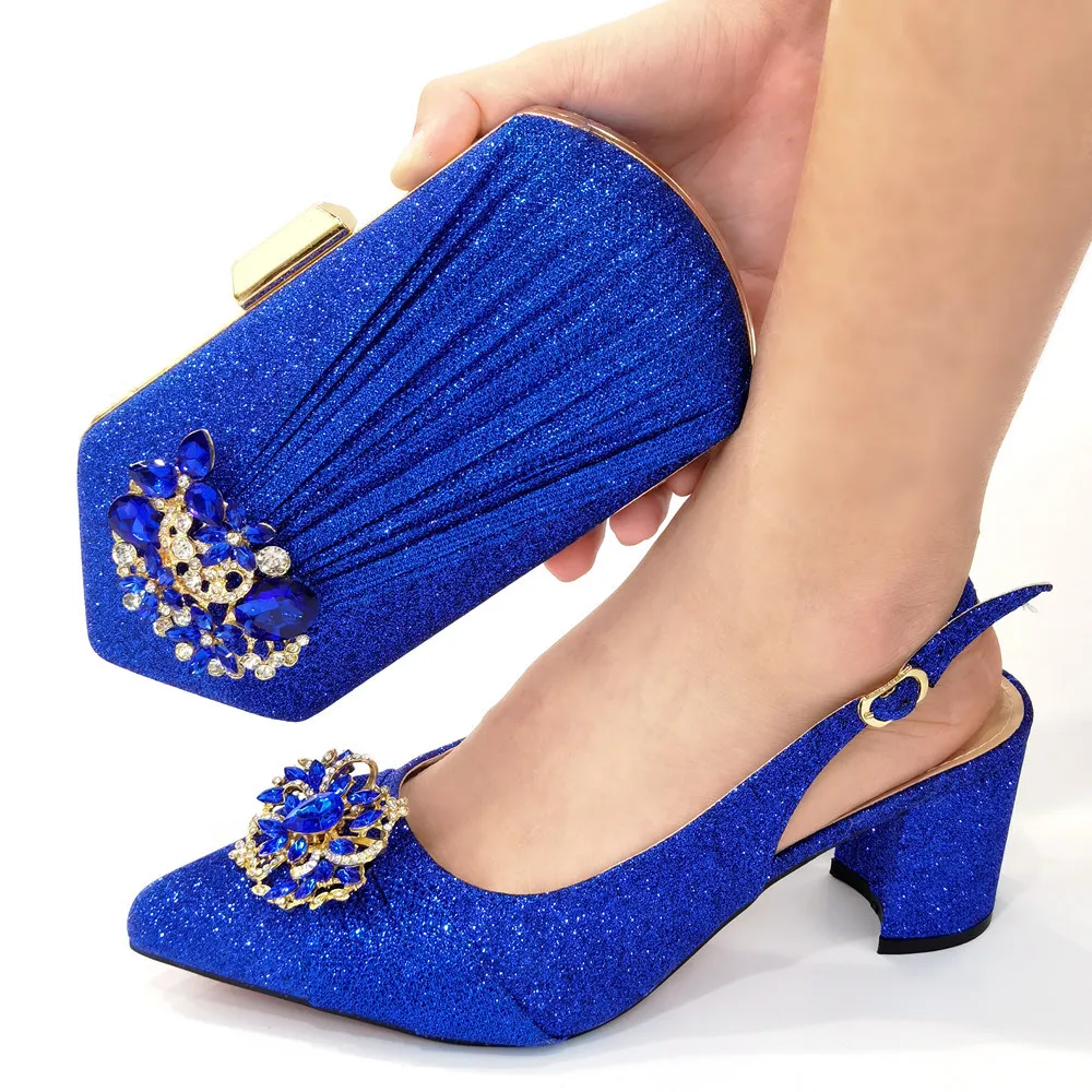 Blue African Shoes for Women Italian Ladies Shoes and Bags To Match Set Decorated with Rhinestone Nigerian Women Wedding Shoes
Blue African Shoes for Women Italian Ladies Shoes and Bags To Match Set Decorated with Rhinestone Nigerian Women Wedding Shoes