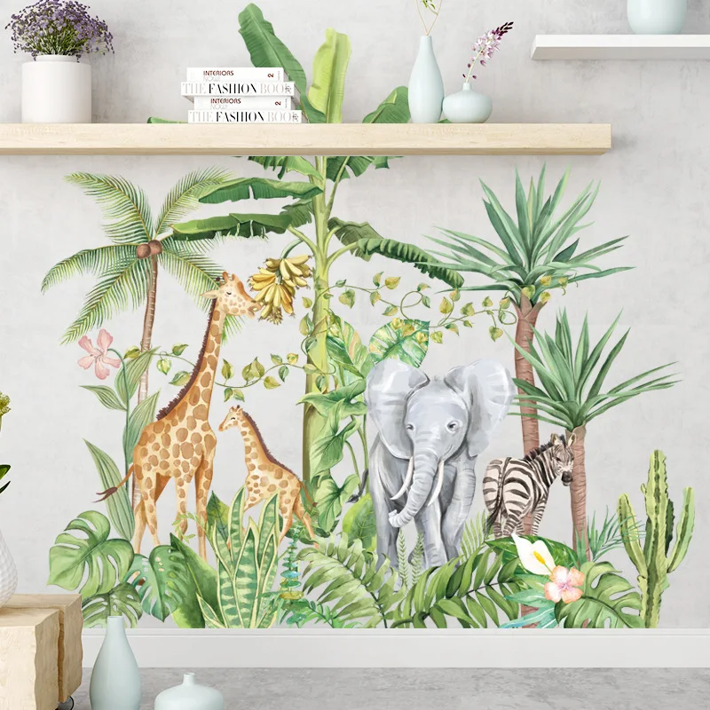 Nordic Green Plant Wall Stickers Living Room Bedroom Sofa Wall Decoration Tropical Rainforest Elephant Giraffe Decals Home Decor
Nordic Green Plant Wall Stickers Living Room Bedroom Sofa Wall Decoration Tropical Rainforest Elephant Giraffe Decals Home Decor