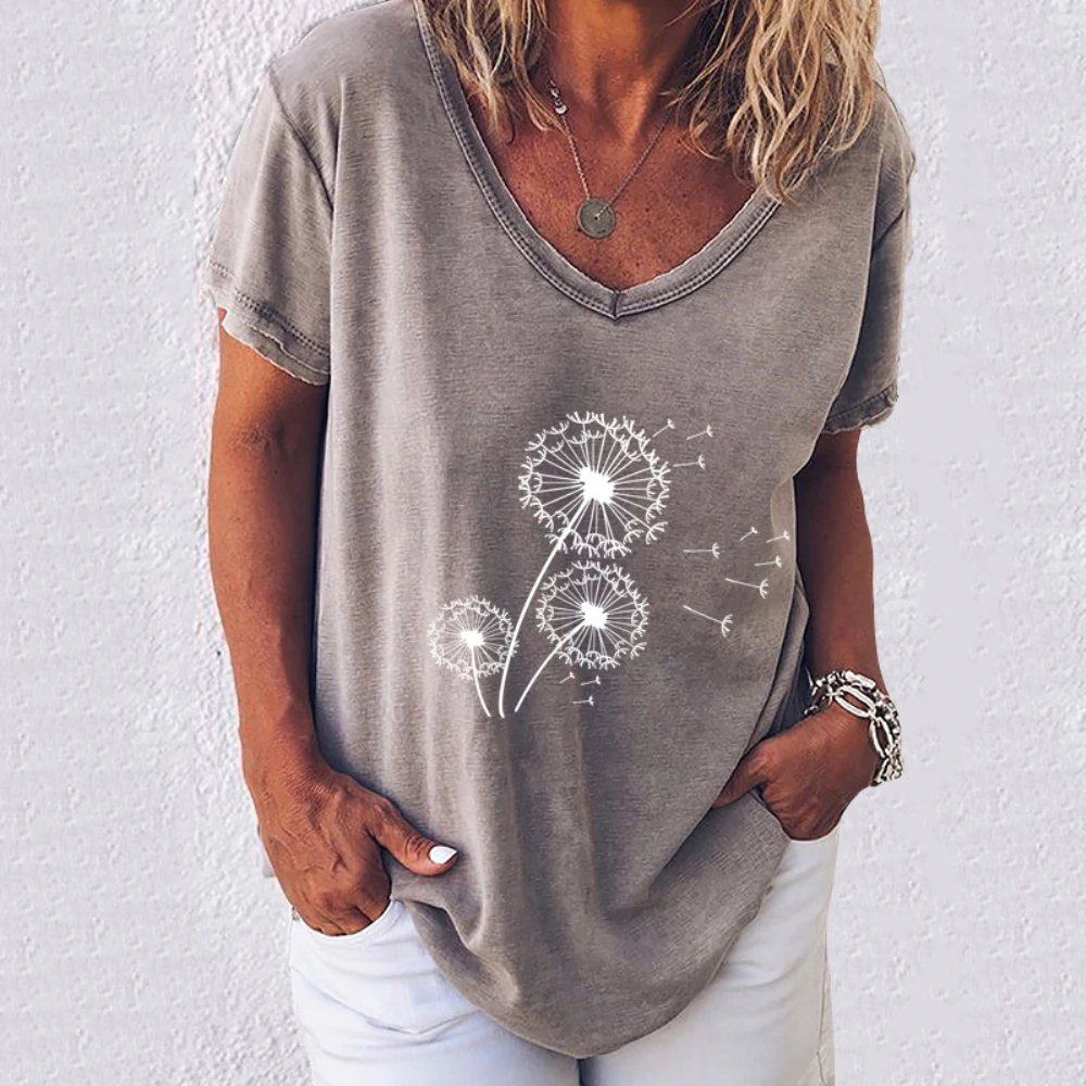 Plus Size 2020 Summer Women Short Sleeve V-Neck Dandelion Printed Casual Tops T-shirts Tee Loose Tunic
Plus Size 2020 Summer Women Short Sleeve V-Neck Dandelion Printed Casual Tops T-shirts Tee Loose Tunic