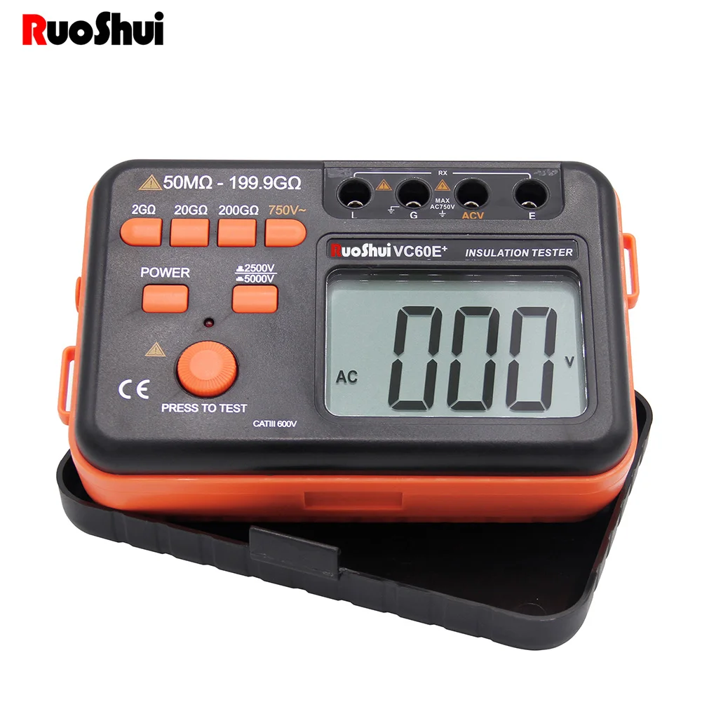 RuoShui 60E 5000V Измеритель сопротивления заземления изоляции меггер Авто Диапазон ом тестер Мегаомметр тестер напряжения
RuoShui 60E 5000V Измеритель сопротивления заземления изоляции меггер Авто Диапазон ом тестер Мегаомметр тестер напряжения