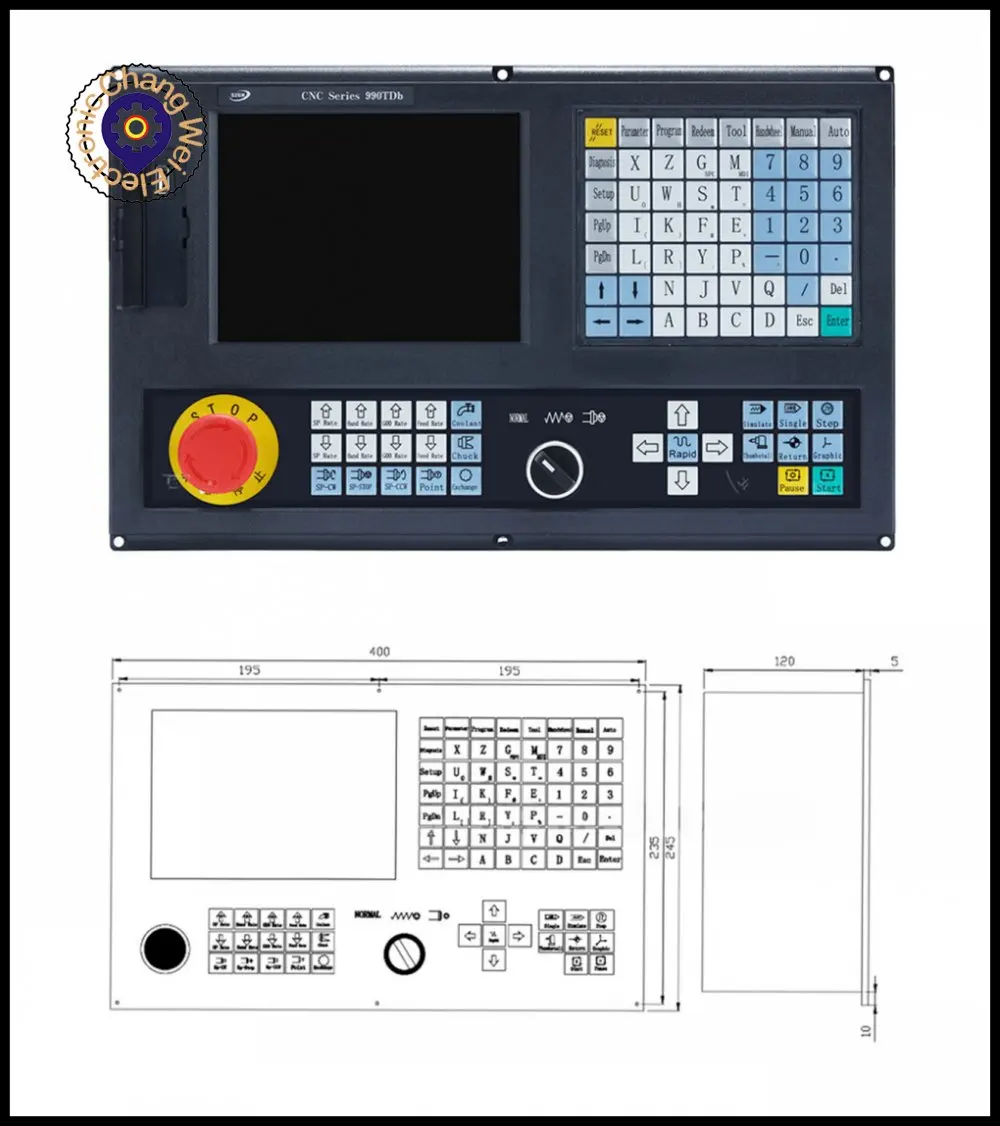 Лучшая цена 2-осевой токарный контроллер с ЧПУ новая версия CNC990TDB/1000TDC-2 + C