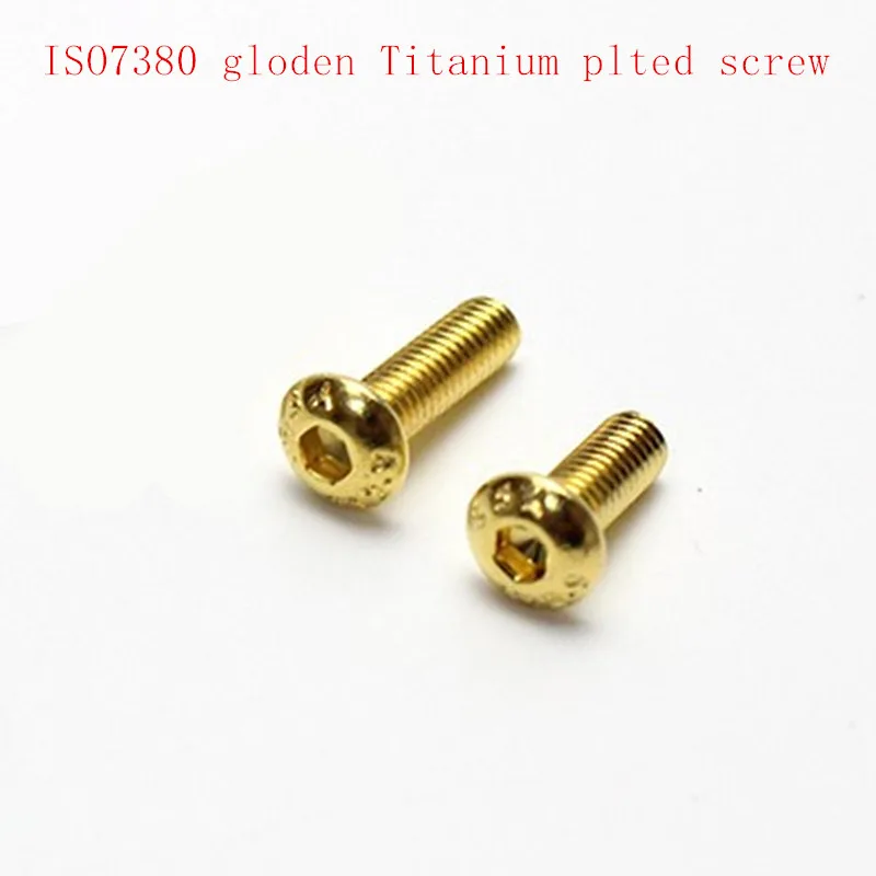 10Pcs G12.9 iso7380 steel with Titanium plating Gold Hex Screw M2 M2.5 M3 M4 M5 Hex Socket titanium plating glod head Screw
10Pcs G12.9 iso7380 steel with Titanium plating Gold Hex Screw M2 M2.5 M3 M4 M5 Hex Socket titanium plating glod head Screw