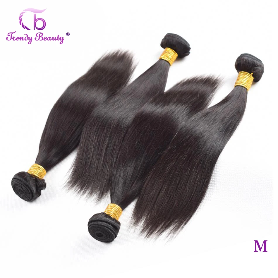 Brazilian Hair Weave Bundles Straight 100% Human 3/4 Natural Color Remy Trendy Beauty | Шиньоны и парики