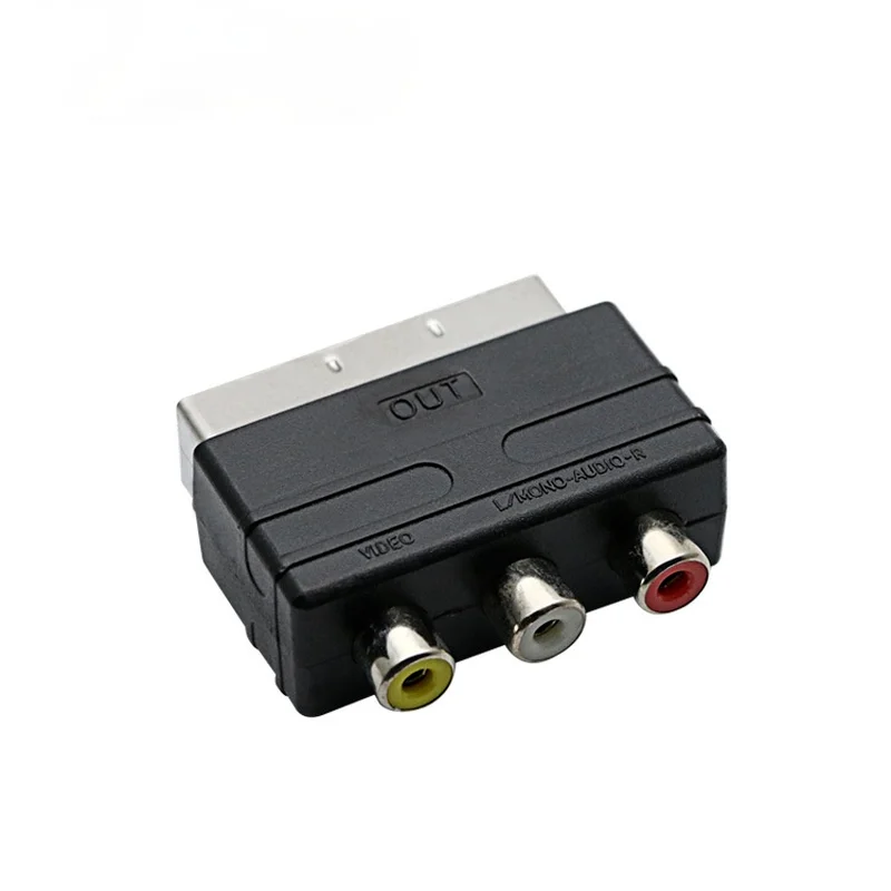 21PIN SCART штекер в 3RCA разъемы вход AV адаптер конвертер для ТВ DVD VCR игровой плеер NES SNES