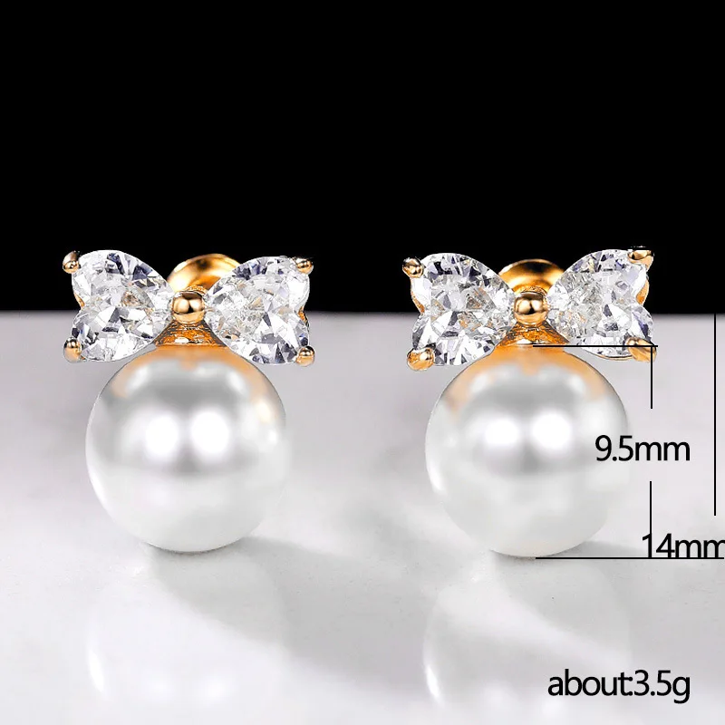 Classic Bowknot Women Stud Earrings Lovely Girl Bow Pearl Ear Studs Fashion Jewelry Womens Accessories Earrings
Classic Bowknot Women Stud Earrings Lovely Girl Bow Pearl Ear Studs Fashion Jewelry Womens Accessories Earrings