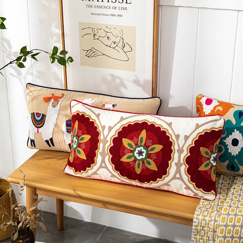 Наволочка в стиле бохо для домашнего декора с вышивкой, разноцветные цветочные этнические кисточки, Этническая Вышивка с кисточками, навол... 
Наволочка в стиле бохо для домашнего декора с вышивкой, разноцветные цветочные этнические кисточки, Этническая Вышивка с кисточками, навол...