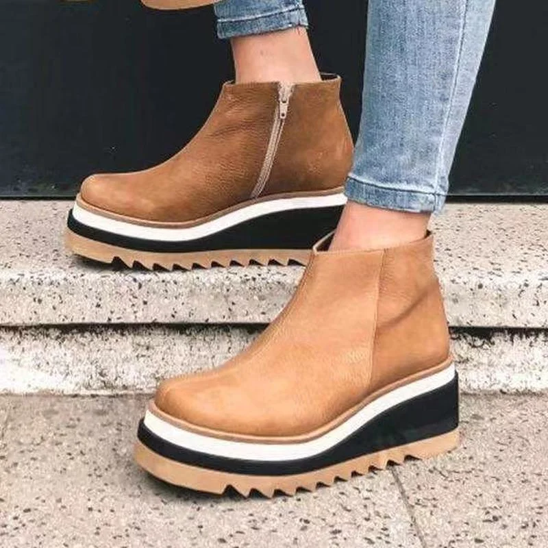 2021 Autumn New Women's Short Boots Side Zipper Boots Thick-soled Round-toe Flat Boots Outdoor Non-slip Comfortable Casual Boots
2021 Autumn New Women's Short Boots Side Zipper Boots Thick-soled Round-toe Flat Boots Outdoor Non-slip Comfortable Casual Boots