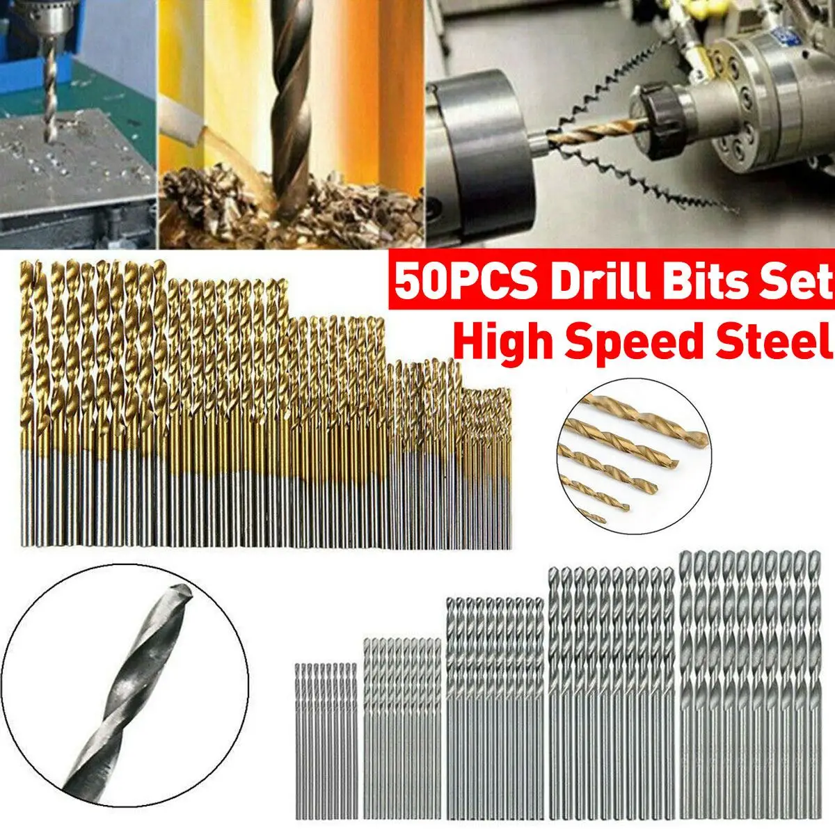 Набор сверл из быстрорежущей стали Drillpro, 50 шт., 1/1, 5/2/2, 5/3 мм, спиральные сверла с титановым покрытием для деревообработки, металла, алюминия, с...
Набор сверл из быстрорежущей стали Drillpro, 50 шт., 1/1, 5/2/2, 5/3 мм, спиральные сверла с титановым покрытием для деревообработки, металла, алюминия, с...