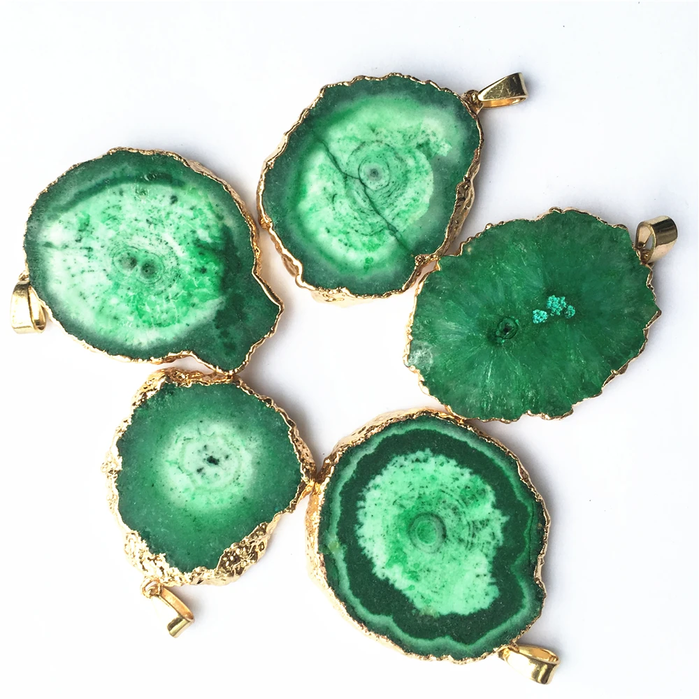 New Natural Stone Quartz Crystal Chrysanthemum Green Agates Pendants for Diy Jewelry Necklace Making Accessories 3PCS Wholesale
New Natural Stone Quartz Crystal Chrysanthemum Green Agates Pendants for Diy Jewelry Necklace Making Accessories 3PCS Wholesale