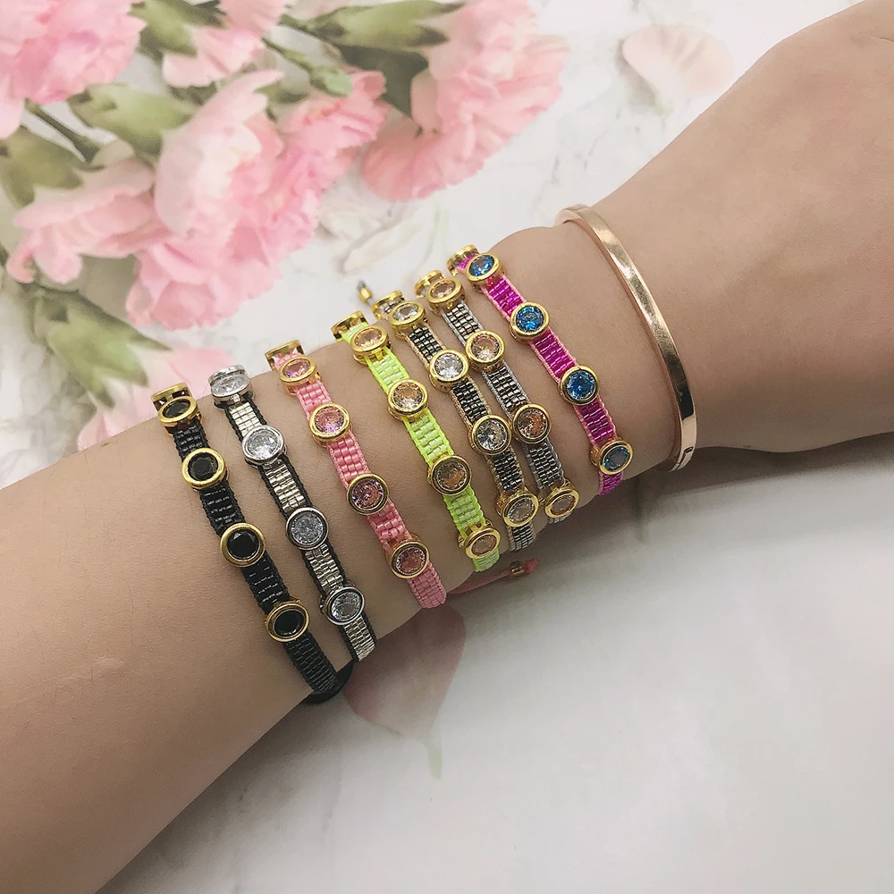 BLUESTAR Fashion Boho Summer Lady Woven Bangles Handmade Braided Multicolor Zircon MIyuki Crystal Bead Bracelets
BLUESTAR Fashion Boho Summer Lady Woven Bangles Handmade Braided Multicolor Zircon MIyuki Crystal Bead Bracelets