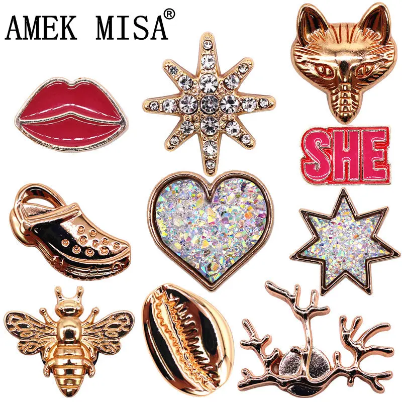 Luxury Brand Designer Gold Metal Shoe Accessories Fine Color Bling Rhinestone Croc Charms Decaration for JIBZ Clog Girl Gift SHE 
Luxury Brand Designer Gold Metal Shoe Accessories Fine Color Bling Rhinestone Croc Charms Decaration for JIBZ Clog Girl Gift SHE